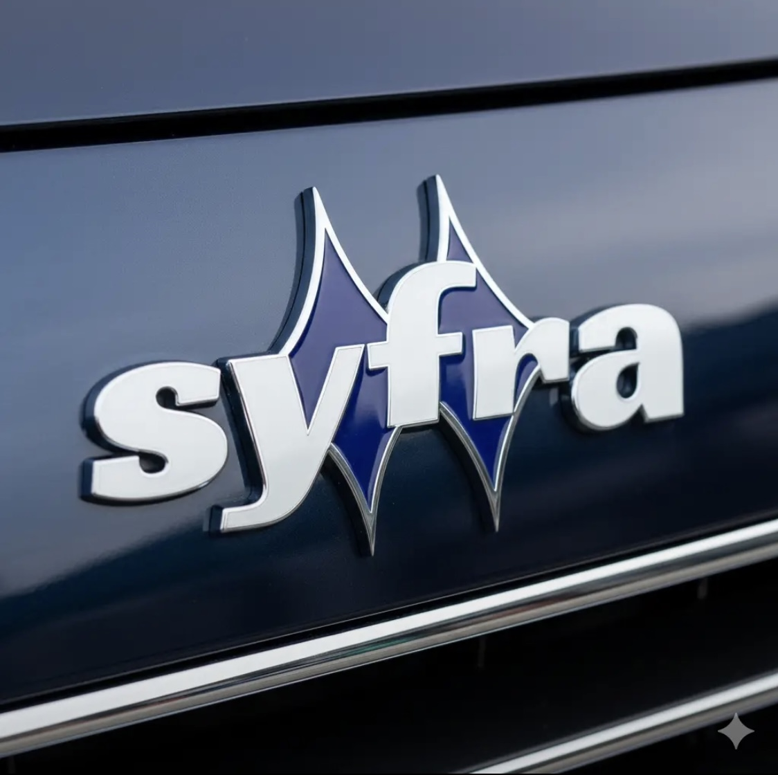 Frühes SYFRA Emblem an einem Fahrzeug